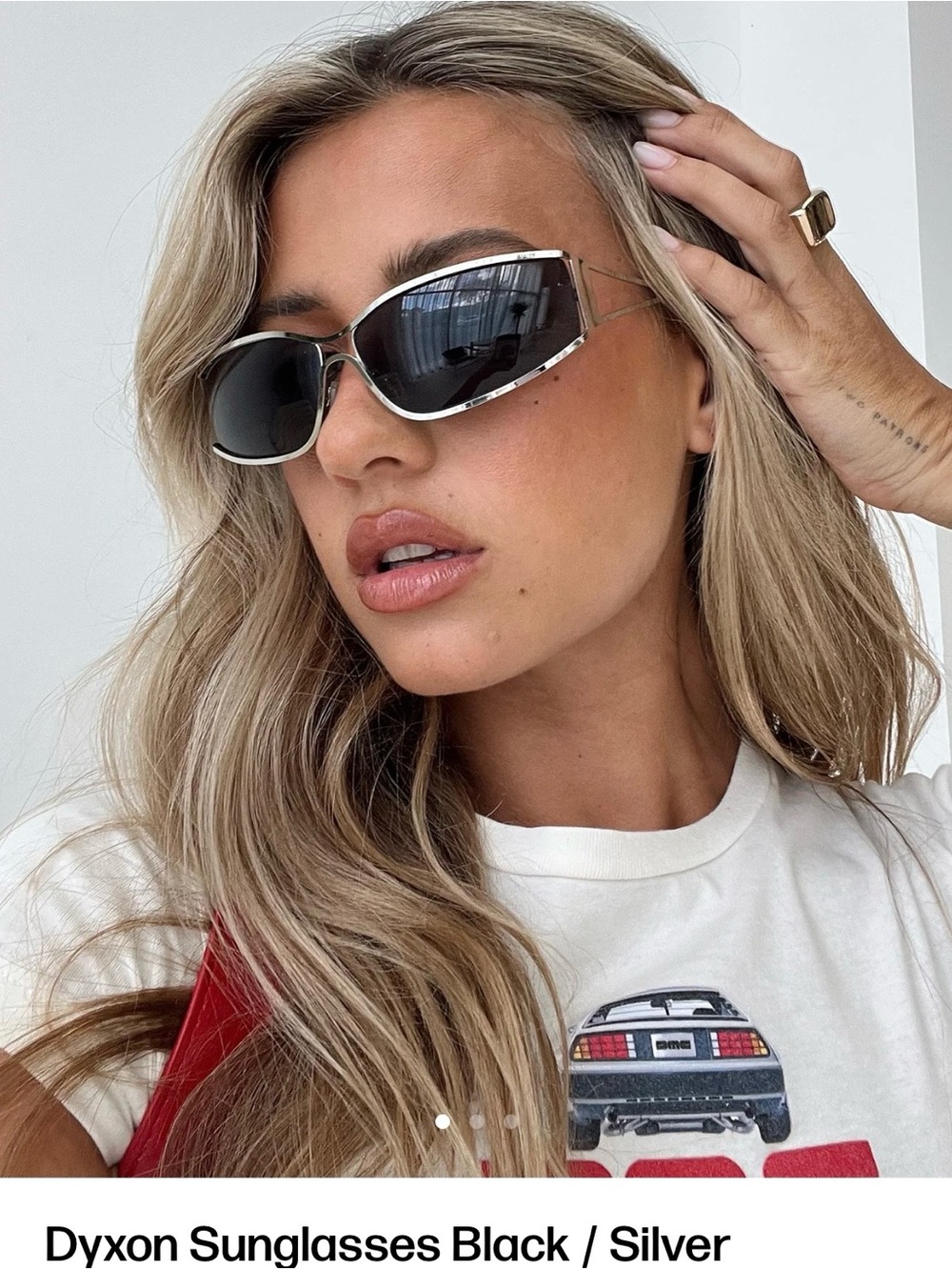 Princess Polly Black and Silver Dyxon Sunglasses